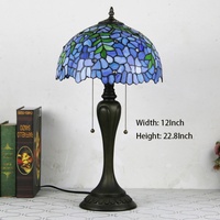 Lámpara de Ventana LED de 12 Pulgadas con Pantalla de Vidrio Estilo Wisteria, Alimentación por CA, Base de Resina, 2700K, Simple y Flexible