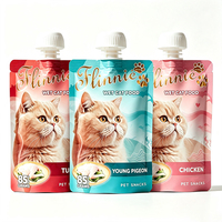 Sachets Mylar personnalisés en aluminium brillant avec bec verseur pour friandises humides pour animaux de compagnie et aliments pour chats