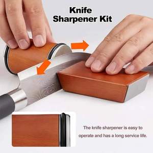 Professional <b>Knife</b> <b>Sharpener</b> Tool - Diamond & Ceramic Sharpening System for Kitchen <b>Knives</b> - Adjustable 15°/20° Angle Guide - Product Image 3