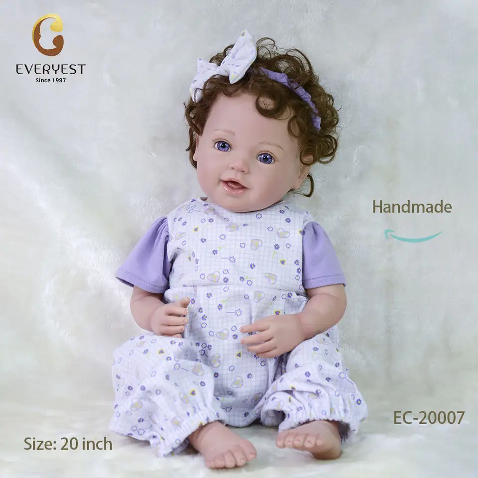 Nuovo personalizzato 20 pollici marrone capelli ricci viola vestito serie stile moda Baby bambole da bambina