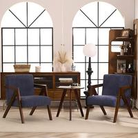 Fauteuil individuel de style Mid-century moderne avec dossier en bois massif, confortable pour les longues sessions – Styles américains Wabi-sabi pour bureau/chambre