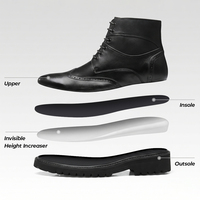 Bottes rehaussantes pour hommes en cuir de qualité supérieure, style Wingtip, pour augmenter la taille de 7 cm/2,76 pouces, vente en gros d'usine
