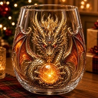 Table de bar fantaisie audacieuse décorée à la main, avec écailles de dragon rouge et noires, cornes de bronze et orb lumineux, cadeau de nuit, directement de l'usine