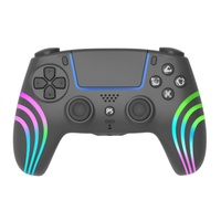 Manette de jeu sans fil BT RGB avec moteur de vibration, bouton Turbo, détection de mouvement, design ergonomique et support pour téléphone