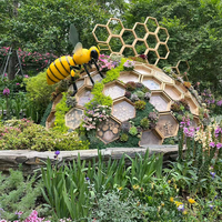 Grande Statue d'Abeille d'Extérieur en Fibre de Verre, Sculpture Artisanale en Résine pour Décorations de Jardin, en Promotion