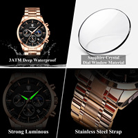 Montre pour homme Poedagar 928 de luxe, chronographe, acier inoxydable, quartz, lumineuse, étanche, Montre Reloj