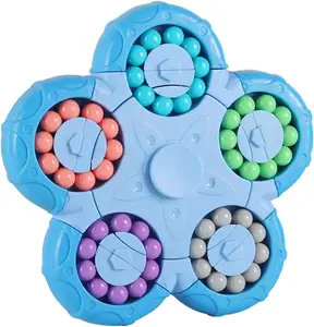 Rotating Magic Bean Cube Spinner Fidget Toy 10 Lados 2 em 1 Engraçado Beads Enigma Brinquedos Educativos Stress Relief Mão Brinquedo Sensorial