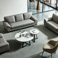Ensemble de canapés sectionnels en cuir de luxe, convertible, rembourré, pour salon, villa, design moderne