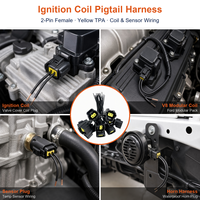 Connecteur automobile noir avec insert de borne jaune, contacts métalliques, fiche de faisceau de câbles, prise personnalisée OEM pour capteur de voiture
