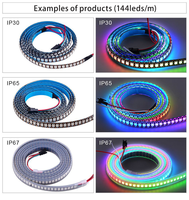 WS2812B Bande LED RVB en forme de S polychrome 5V 5050 Smart Pixel Strip Light Neon Sign PVC 10mm Individuellement Adressable