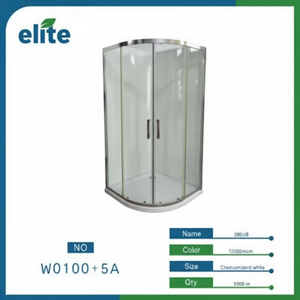 Ingrosso box doccia angolare 10mm porta in vetro di spessore moderno in ottone inox/alluminio telaio scorrevole aperto spazzolato per alberghi - Product Image 1