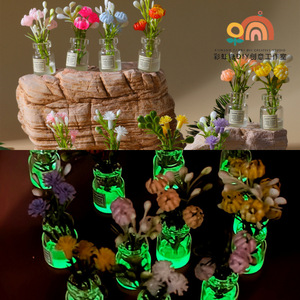 ขวดดอกไม้เรซิ่นแก้วขนาดจิ๋ว ของตกแต่งภายในรถยนต์ DIY จี้ห้อยน่ารัก - Product Image 2