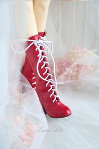 Bottes longues à talons hauts de 16 pouces personnalisables en usine, chaussures pour poupées BJD/DD, jouet éducatif, mini-jouets de dessin animé DIY, <span class=keywords><strong>cuir</strong></span> verni PU - Product Image 4
