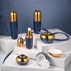 Rỗng sang trọng màu xanh + vàng Acrylic Bộ 15g 30g 50g lọ kem 30ml 50ml 120ml bao bì chai Acrylic Lotion/phun chai - Product Image 4