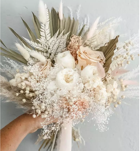 Produit en vogue, queue de lapin de rose conservée, bouquet de <span class=keywords><strong>fleurs</strong></span> séchées d'eucalyptus en cuivre - Product Image 2