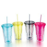 Gobelet en plastique à double paroi de 16 oz avec couvercle à paillettes, impression personnalisée, style moderne, toutes saisons, pour les fêtes et les cadeaux d'affaires