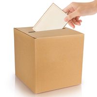 Boîte en carton kraft pour tirage au sort, cartes de vote et collecte de fonds pour réception de mariage, anniversaire