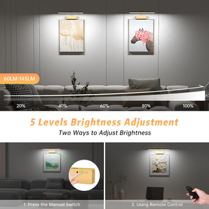 <b>Wireless</b> Art Picture Light Wall Mounted Painting Light with Remote & Timer, Dimmable Battery Powered Light for Gallery, Display - Product Image 5