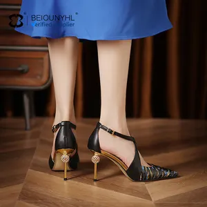 Wholesale fashionable pattern sandals new arrivals manufacturer custom with logo high Pointed Toe heels women