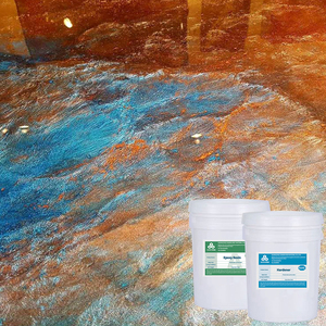 Revêtement de sol SANKIN aspect marbre métallique, résine époxy antidérapante, résistante à l'usure, vernis pour sol en <span class=keywords><strong>ciment</strong></span> et mélange avec des éléments métalliques purs - Product Image 1