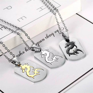 Vente chaude Marque <span class=keywords><strong>militaire</strong></span> personnalisée Style européen et américain Soldat Marque <span class=keywords><strong>militaire</strong></span> Dragon Motif <span class=keywords><strong>Pendentif</strong></span> Collier pour hommes - Product Image 5
