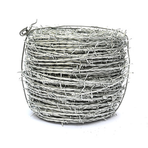 Fil barbelé haute résistance en acier galvanisé, clôture à barbelés galvanisés à chaud, 2 brins, 4 points, torsion inversée, pour ferme et route - Product Image 4