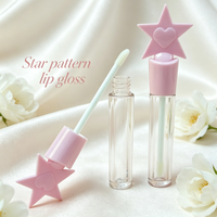 Tube de brillant à lèvres en ABS de 1-2 ml, forme étoile mignonne, couleurs personnalisables : violet, rose, noir