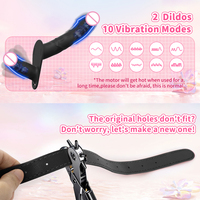 Vibrador Eléctrico de Doble Cabeza con Correa para Usar como Pene Artificial, Juguetes Sexuales Vibrantes para Lesbianas, Dildos con Correa para Chicas