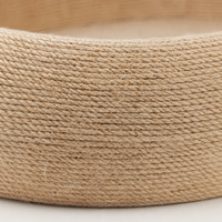 Cama Redonda para Gatos de Corcho y Sisal, Casa Nido Natural para Gatos con Superficie Rascable de Sisal, Mueble Ecológico para Mascotas de Color Beige Claro para Gatos de Interior