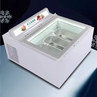 Vitrine Réfrigérée Comptoir à Refroidissement Direct -20°C pour Crèmes Glacées et Gelatos, 3 Bacs GN, Contrôle Numérique, Certifiée CE