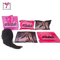 Offre Spéciale personnalisé perruque Satin fermeture éclair Satin pochette différentes tailles sacs en soie pour perruques et faisceaux emballage Satin sacs