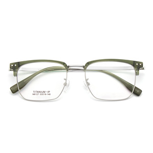 Gafas de titanio IP para hombre, montura rectangular M6127 53-19-148, montura completa, lentes de resina cómodas, origen Danyang - Product Image 1