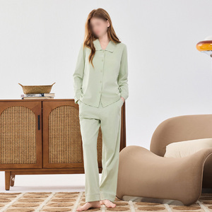 Pijamas de algodón para mujer, primavera y otoño, con pijamas para mujer, ropa para el hogar, traje, pijamas cómodos - Product Image 1