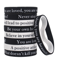 Bracelets en silicone inspirants citations célèbres bracelets en caoutchouc étudiant enseignant prix de bureau cadeaux fournitures de fête