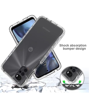 Étui de téléphone pour Motorola <span class=keywords><strong>Moto</strong></span> G22 <span class=keywords><strong>E32</strong></span> 4G personnalisé mode écologique Transparent Anti-chute antichoc TPU + PC étuis de téléphone - Product Image 5