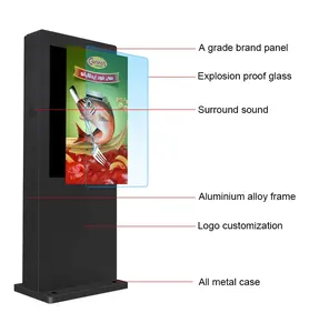 กันน้ำกลางแจ้งป้ายดิจิตอลโฆษณาจอแสดงผล LCD ความละเอียดสูง2500 Nits วิดีโอการสนับสนุนทางเทคนิคฟรีอะไหล่ TFT - Product Image 2