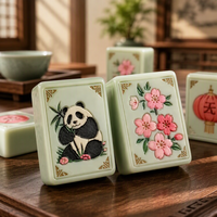 Jeu de tuiles de mahjong américain personnalisé à double couche, style chinois, avec gravure profonde de panda