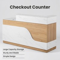 Comptoir de réception moderne de luxe en bois pour café, salon de thé, centre commercial et comptoirs de caisse d'hôpital