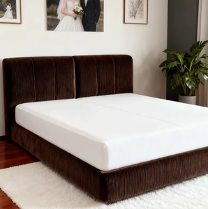 MYUZ Matelas rétro en tissu velours côtelé, compressé sous vide, emballage roulé adapté à l'expédition, construction en mousse pure, tailles King et Queen - Product Image 2