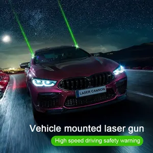 Luz de advertência de neblina para carro, luz forte verde decorativa, lâmpada laser modificada, luz de advertência para teto de carro