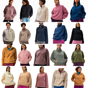 Chaqueta polar de hombre con cremallera de un cuarto, suéteres de manga larga, sudaderas de golf, abrigos y chaquetas de forro polar Sherpa para exteriores - Product Image 6