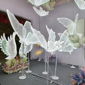 Decoración Moderna de Fondo para Bodas con Flores de Seda, Mariposa Gigante Eléctrica Luminosa para Escaparate de Centro Comercial - Product Image 4