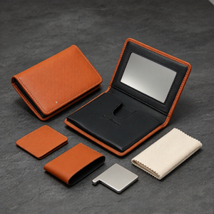 Cartera plegable de piel sintética de dos tonos para hombre, con espejo incorporado, múltiples ranuras para tarjetas, ventana para identificación, compartimento para efectivo, para viajes diarios - Product Image 1