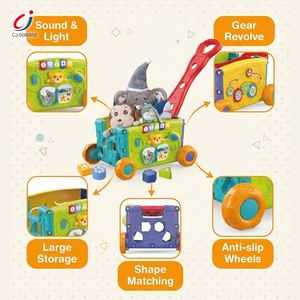 Fournisseur <span class=keywords><strong>de</strong></span> jouets éducatifs Montessori Chengji, <span class=keywords><strong>chariot</strong></span> à pousser pour bébé multifonctionnel, activité sensorielle, apprentissage, jouet - Product Image 2