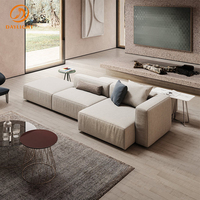 Canapé modulaire de salon en tissu carré simple, style Wabi-Sabi, moderne, luxe léger
