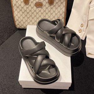 Sandales d'été compensées pour femmes, à semelle épaisse, rehaussantes, antidérapantes, avec soutien du talon et respirantes, pour l'extérieur - Product Image 4