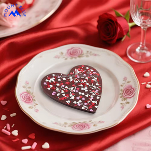 Tốt Nhất Người Bán Hàng Cao Cấp Valentine Hình Trái Tim Sô Cô La Đặt Trái Tim Sprinkles Búa Gỗ + Màu Hồng Sang Trọng Hộp - Product Image 1
