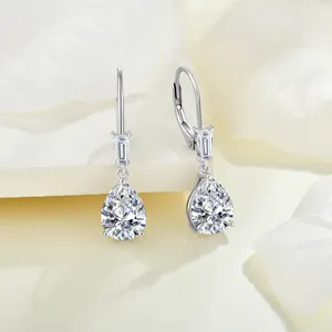 Fine Jewelry Earrings Elegant Woman Natural Gemstone Earrings 925 Sterling Silver Jewelry Earrings Zircon For Women Lady Gift