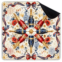 Nouvelle sortie - Tapis de mahjong imperméable bleu 33x33 en néoprène, tapis de mahjong de Noël, tapis de mahjong d'hiver pour le divertissement