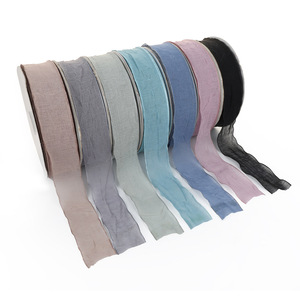 Ruban en <span class=keywords><strong>jute</strong></span> naturel coloré de 4 cm en gros pour la décoration de mariage, la boutique de fleurs, l'emballage de boîte cadeau - Product Image 1